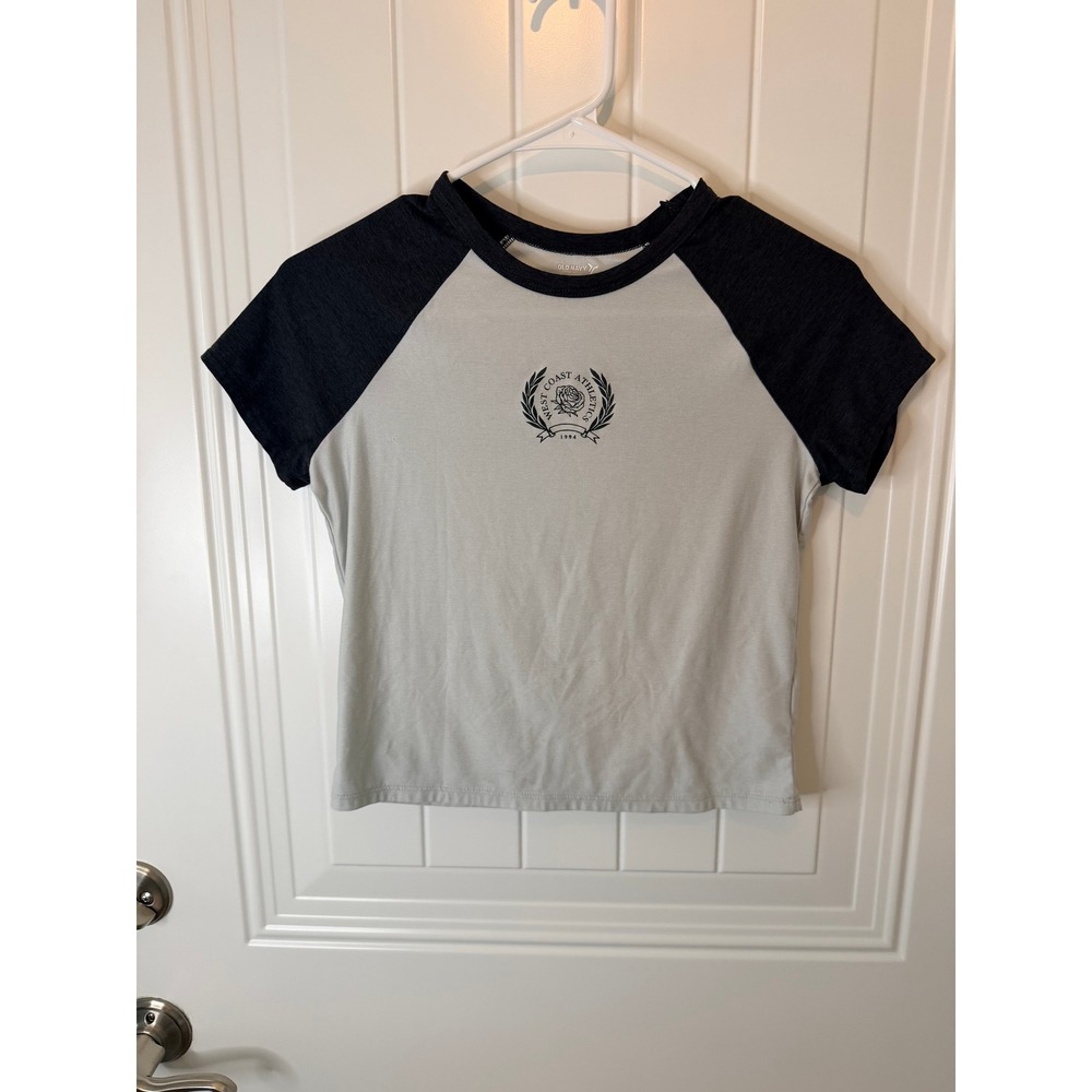Old Navy Active Girls Cloud 94 Soft Raglan Tee Grey West Coast Athletics L 10-12